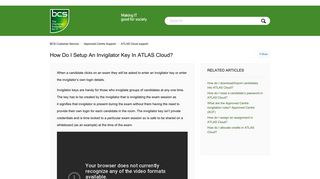 How do I setup an invigilator key in ATLAS Cloud? – BCS Customer ...