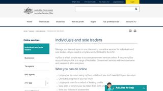Individuals and sole traders | Australian Taxation Office - ATO