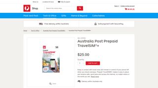 Australia Post Prepaid TravelSIM®+ - Australia Post Shop