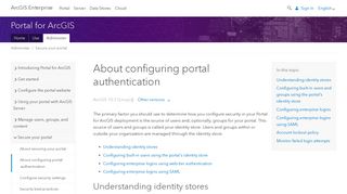 About configuring portal authentication—Portal for ArcGIS (10.6 ...