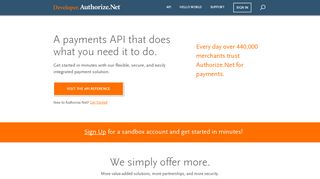 Payments API for Developers - Authorize.Net Developer Site