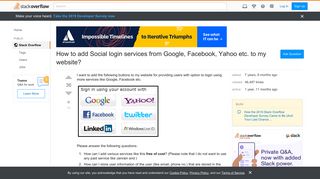 How to add Social login services from Google, Facebook, Yahoo etc ...