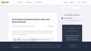 Connecting an Avast product with your Avast Account | Official Avast ...