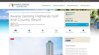 Awana Genting Highlands Golf And Country Resort | Armed Forces ...