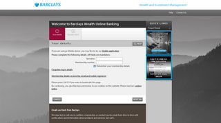 Log in | Wealth Online | Wealth and Investment Management | Barclays