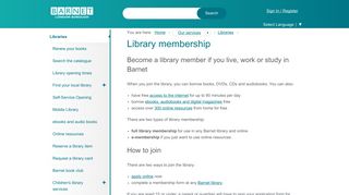 Library membership - barnet.gov.uk