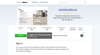 Connex.bdc.ca website. Sign In.