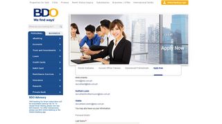 Apply Now | BDO Unibank, Inc.