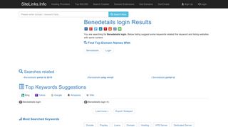 Benedetails login Results For Websites Listing - SiteLinks.Info