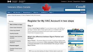 How to Register for My VAC Account - Veterans Affairs Canada