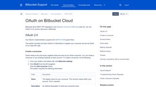 OAuth on Bitbucket Cloud - Atlassian Documentation