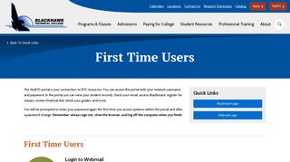 First Time Users - Blackhawk Technical College