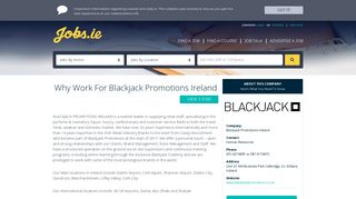Blackjack Promotions Ireland is hiring. Apply now. - Jobs.ie