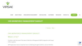 CMS WORKFORCE MANAGEMENT DASHLET - Virsae.com