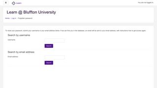 Forgotten password - Learn @ Bluffton University