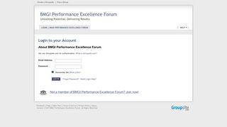 Login | BMGI Performance Excellence Forum