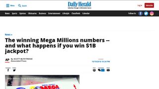 The winning Mega Millions numbers -- and what happens if you win ...