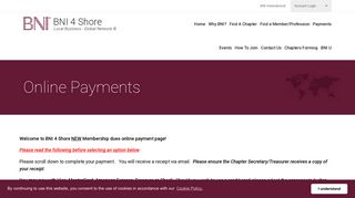 Online Payments - BNI4Shore.com