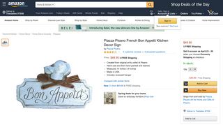 Amazon.com: French Bon Appetit Kitchen Decor Sign: Home & Kitchen