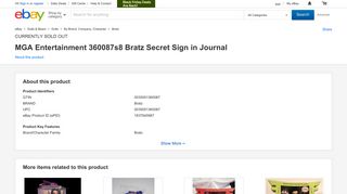 MGA Entertainment 360087s8 Bratz Secret Sign in Journal | eBay