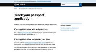 Track your passport application - GOV.UK