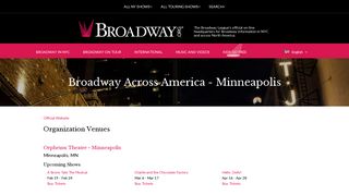 Broadway Across America - Minneapolis | Broadway.org