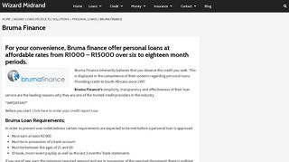 Bruma Finance - Loans R1000 to R18 000 | 6 to 18 Months