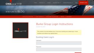 Burke Group Login Instructions - CWA Local 1170