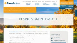 Business Online Payroll Services | Provident Bank of NJ - PA