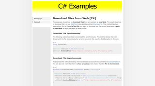 Download Files from Web [C#] - C# Examples