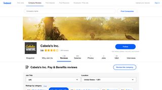 Working at Cabela's Inc.: 400 Reviews about Pay & Benefits | Indeed ...