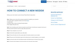 How to Connect a New Modem – Cable ONE Support