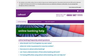 online banking help | Cahoot