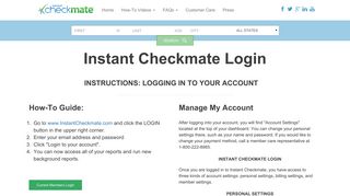 Instant Checkmate Login - How to login to your Account