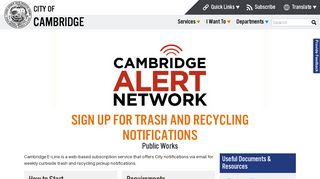 Sign up for Trash and Recycling Notifications - City of Cambridge, MA