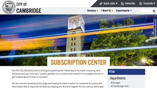 Subscription Center - City of Cambridge, MA