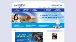 Cambridge Educational Services >How to Sign Up with Provider 114