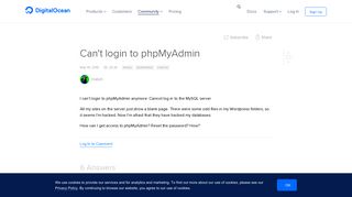 Can't login to phpMyAdmin | DigitalOcean
