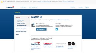 Contact Information | Capital One Canada
