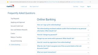 Help with Online Banking | Capital One Canada