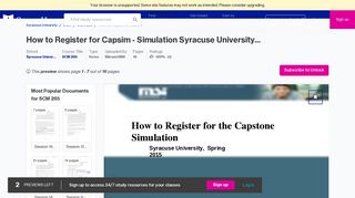 How to Register for Capsim - Simulation Syracuse University Spring ...
