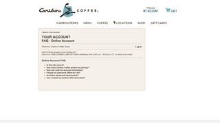 Online Account FAQs - Caribou Coffee | Your Account