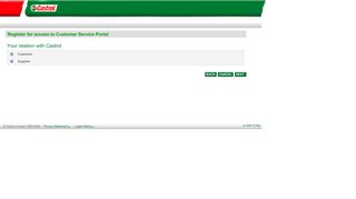 Register for access to Customer Service Portal - the Castrol portal