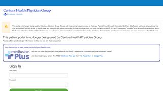 Patient Portal - Centura Health Physician Group - Medfusion