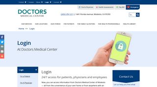 Patient - Physician and Employee Login - DMC Modesto