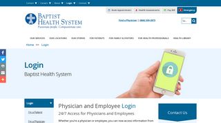 Patient, Physician and Employee Portal Login - Baptist Health System