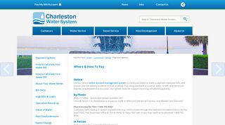 Where & How To Pay | Charleston Water System, SC - Official Website