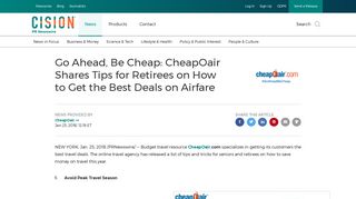 Go Ahead, Be Cheap: CheapOair Shares Tips for Retirees on How to ...