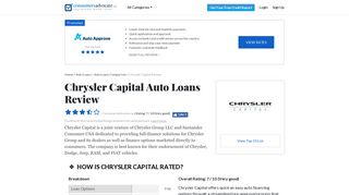 2019 Chrysler Capital Reviews: Auto Loans - ConsumersAdvocate.org
