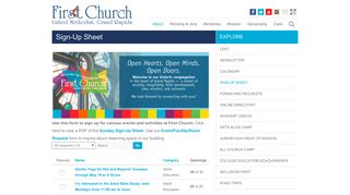 First United Methodist Church | Sign-Up Sheet